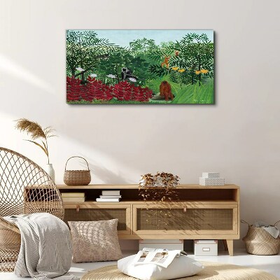 Foto auf leinwand Tropische Landschaft mit Affen