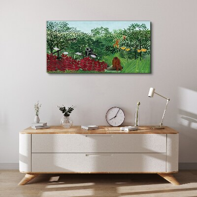 Foto auf leinwand Tropische Landschaft mit Affen