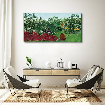 Foto auf leinwand Tropische Landschaft mit Affen