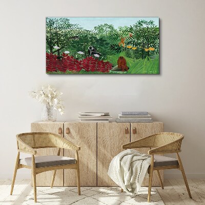 Foto auf leinwand Tropische Landschaft mit Affen