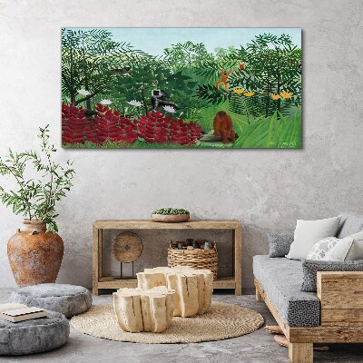 Foto auf leinwand Tropische Landschaft mit Affen
