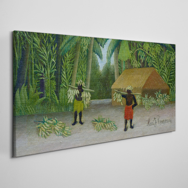 Bild auf leinwand Bananenernte in einer tropischen Landschaft