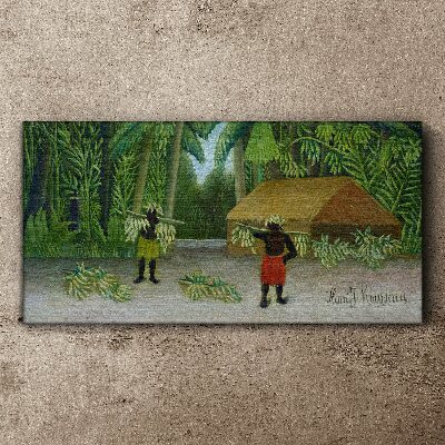 Bild auf leinwand Bananenernte in einer tropischen Landschaft