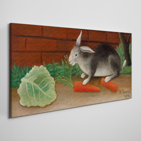 Foto auf leinwand Hase mit Karotten