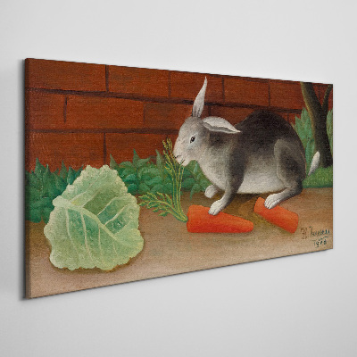 Foto auf leinwand Hase mit Karotten