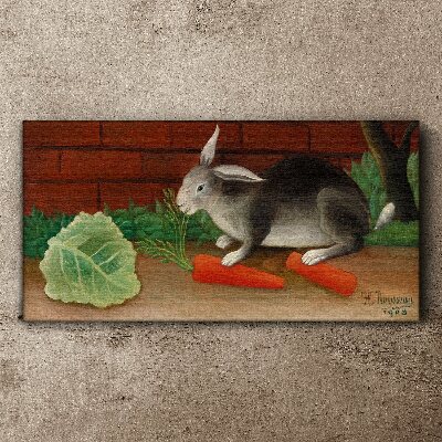 Foto auf leinwand Hase mit Karotten