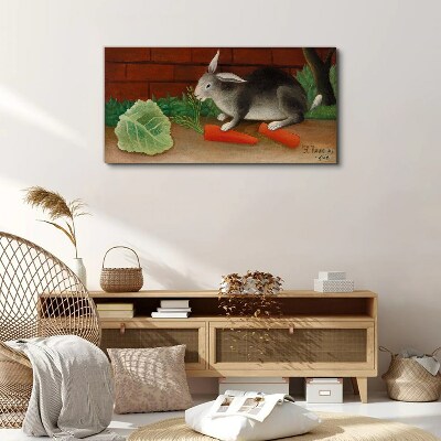 Foto auf leinwand Hase mit Karotten
