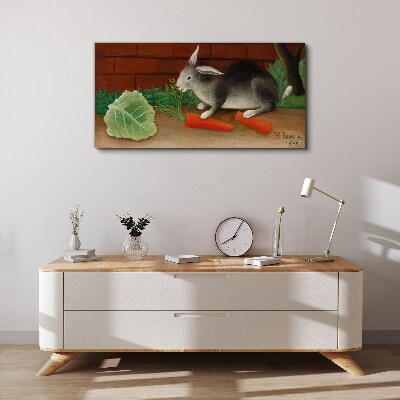 Foto auf leinwand Hase mit Karotten