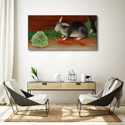 Foto auf leinwand Hase mit Karotten
