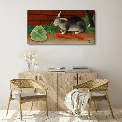 Foto auf leinwand Hase mit Karotten
