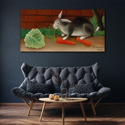 Foto auf leinwand Hase mit Karotten