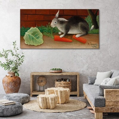 Foto auf leinwand Hase mit Karotten