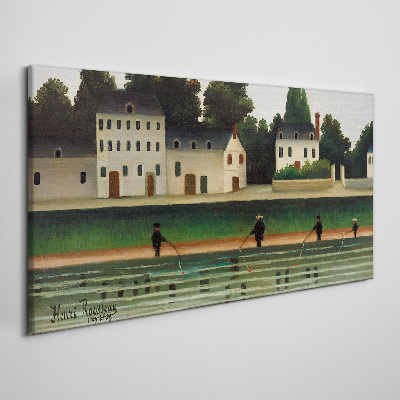 Leinwandbild Fischjäger am Fluss