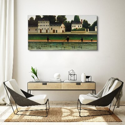 Leinwandbild Fischjäger am Fluss