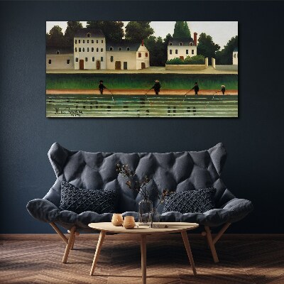 Leinwandbild Fischjäger am Fluss
