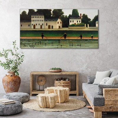 Leinwandbild Fischjäger am Fluss
