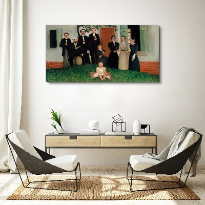Foto auf leinwand Familientreffen im Garten
