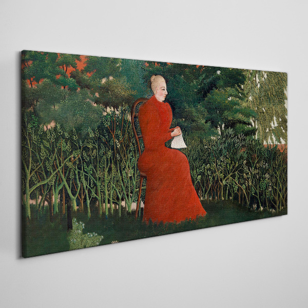Wandbild Roter Mantel im Garten