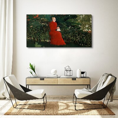 Wandbild Roter Mantel im Garten