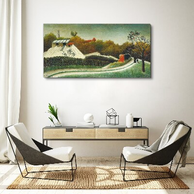 Foto auf leinwand Landschaft mit Bäumen