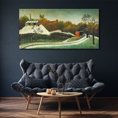 Foto auf leinwand Landschaft mit Bäumen