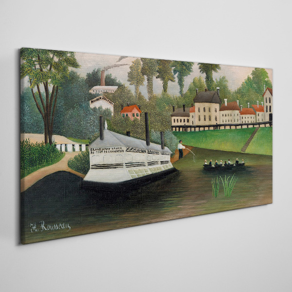Bild auf leinwand Ein ruhiger Hafen mit einem Dampfer