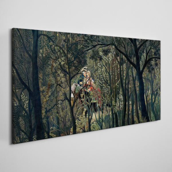 Foto leinwand Mysteriöser Reiter im Wald