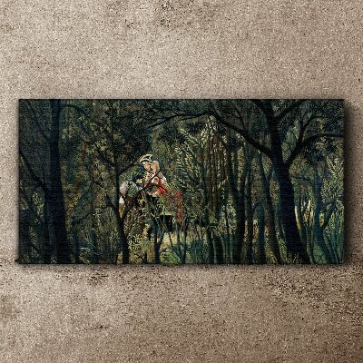 Foto leinwand Mysteriöser Reiter im Wald