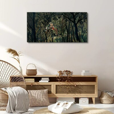Foto leinwand Mysteriöser Reiter im Wald