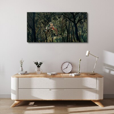 Foto leinwand Mysteriöser Reiter im Wald