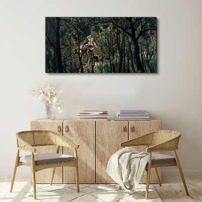 Foto leinwand Mysteriöser Reiter im Wald