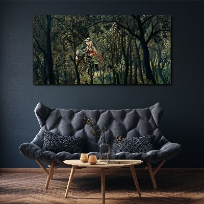 Foto leinwand Mysteriöser Reiter im Wald