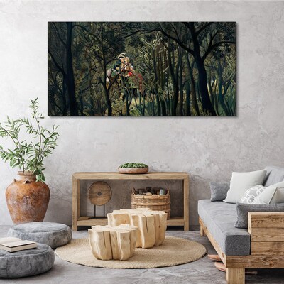 Foto leinwand Mysteriöser Reiter im Wald