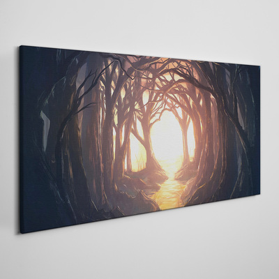 Wandbild Licht im Wald
