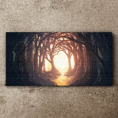Wandbild Licht im Wald