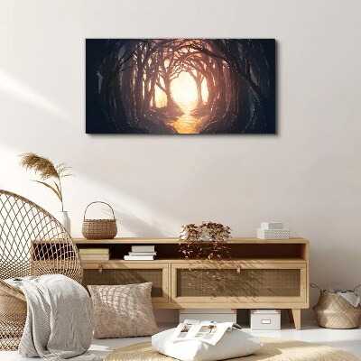 Wandbild Licht im Wald