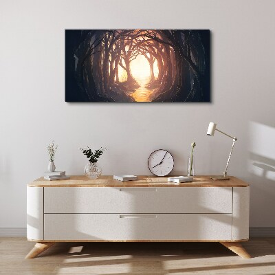 Wandbild Licht im Wald