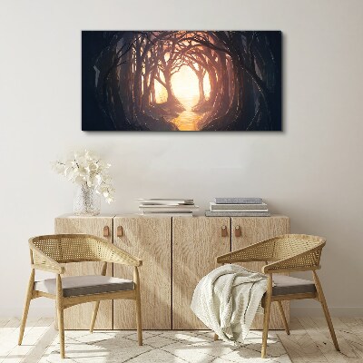 Wandbild Licht im Wald