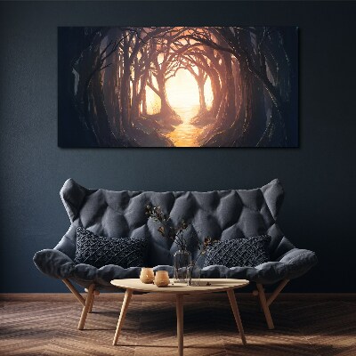Wandbild Licht im Wald