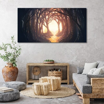 Wandbild Licht im Wald