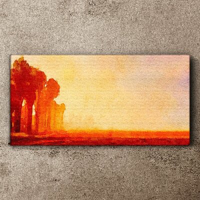 Foto auf leinwand Sonnenuntergang hinter den Palmen