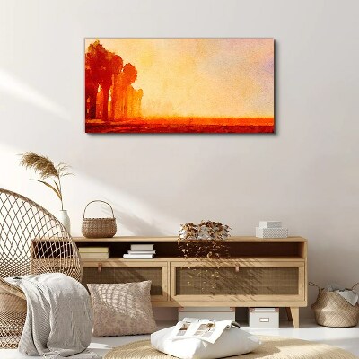 Foto auf leinwand Sonnenuntergang hinter den Palmen