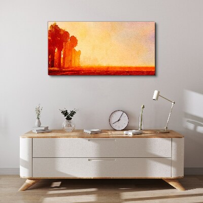 Foto auf leinwand Sonnenuntergang hinter den Palmen