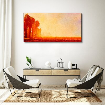Foto auf leinwand Sonnenuntergang hinter den Palmen