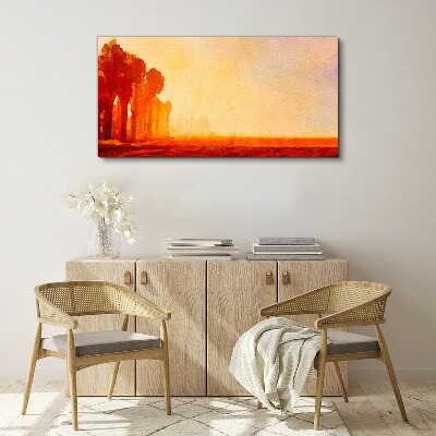 Foto auf leinwand Sonnenuntergang hinter den Palmen