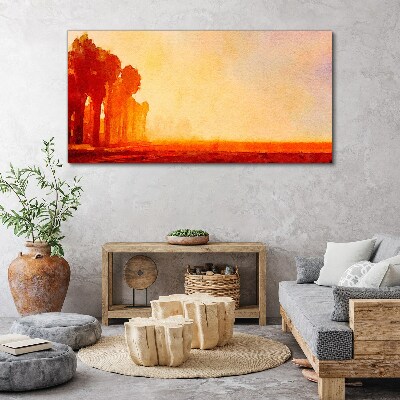 Foto auf leinwand Sonnenuntergang hinter den Palmen