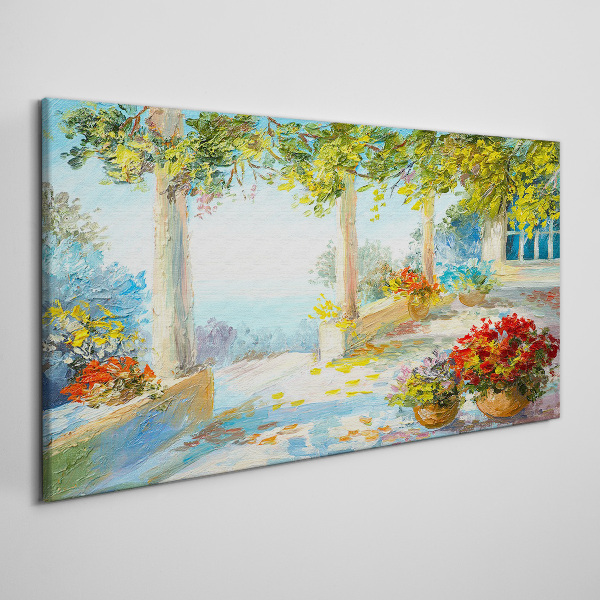Foto auf leinwand Frühlingslandschaft mit Blumen