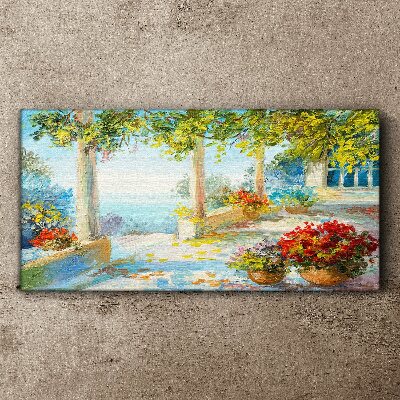 Foto auf leinwand Frühlingslandschaft mit Blumen