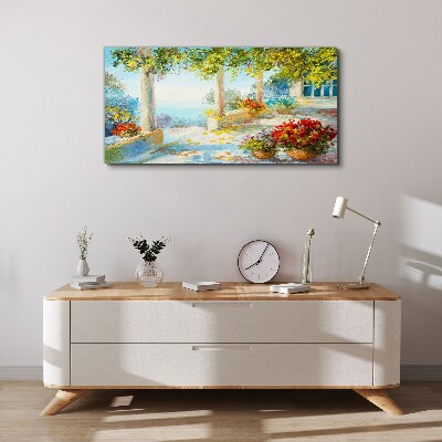 Foto auf leinwand Frühlingslandschaft mit Blumen
