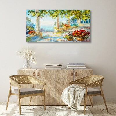 Foto auf leinwand Frühlingslandschaft mit Blumen